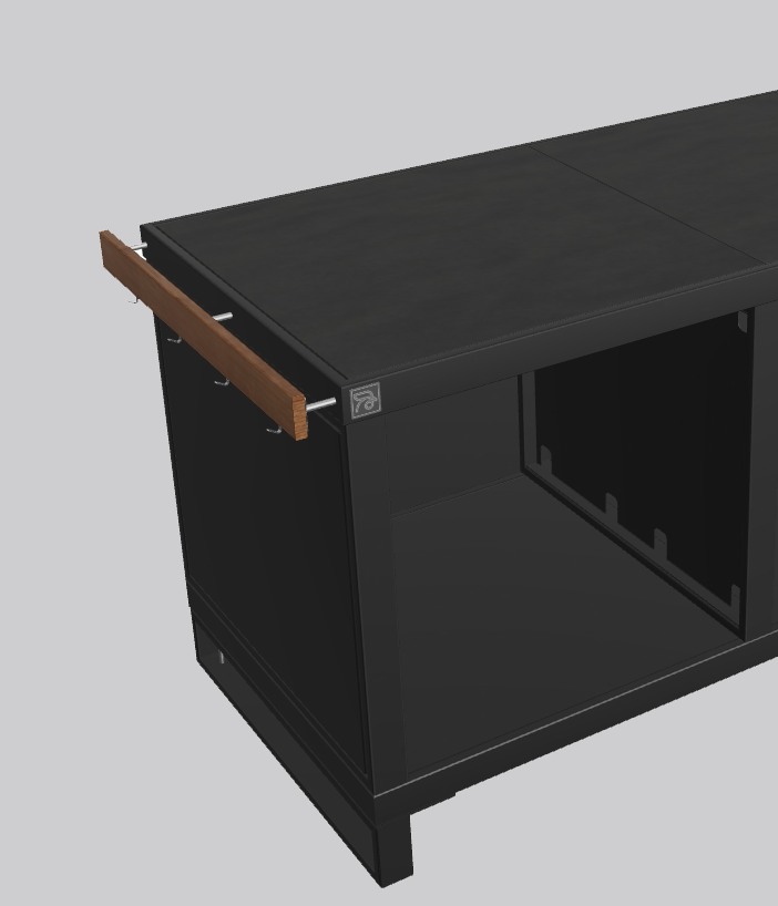 Hakenset Seite Edelstahl/Holz Links